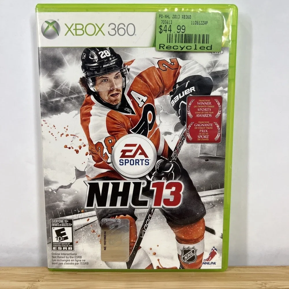 NHL 13 (Microsoft Xbox 360, 2012) Disc & Case No Manual